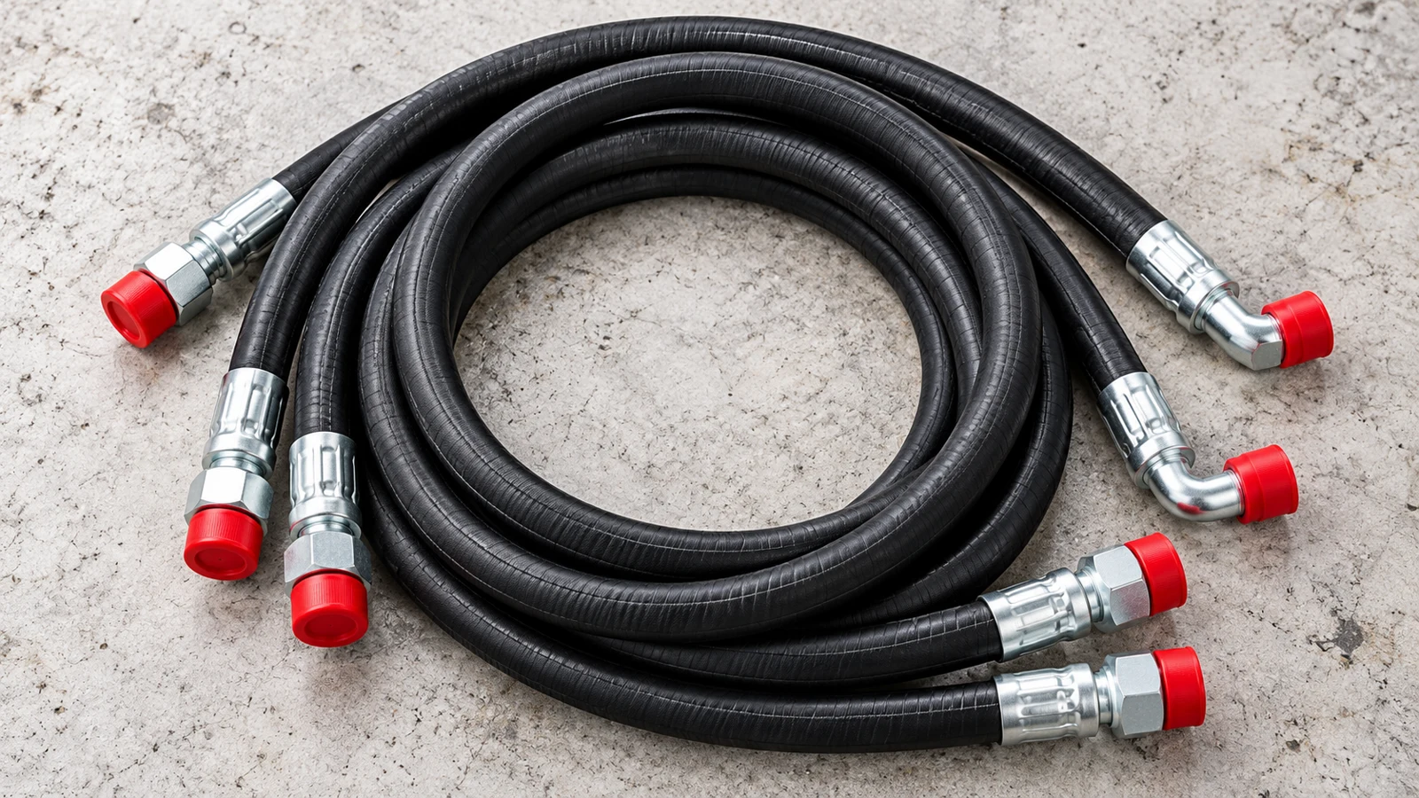 Hydraulic hose assemblies with crimped fittings