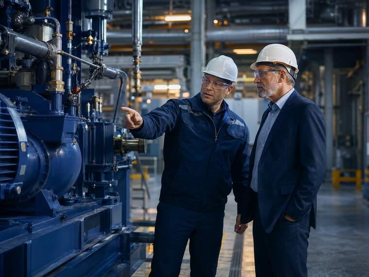 Service engineer conducting an after-sales inspection