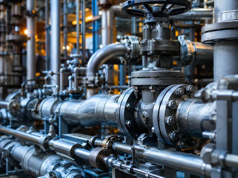 Industrial pipes and valves